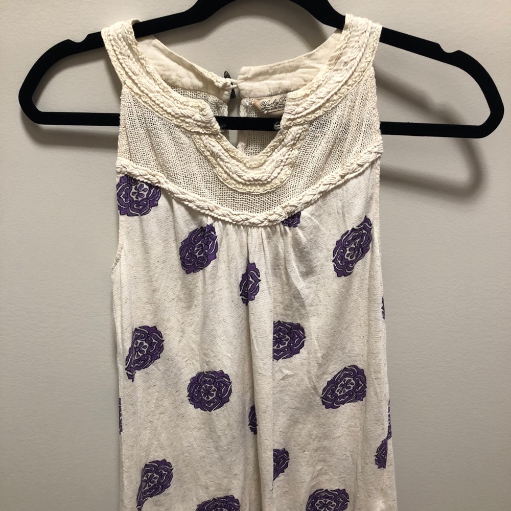 Lucky Brand no sleeve blouse crochet design small